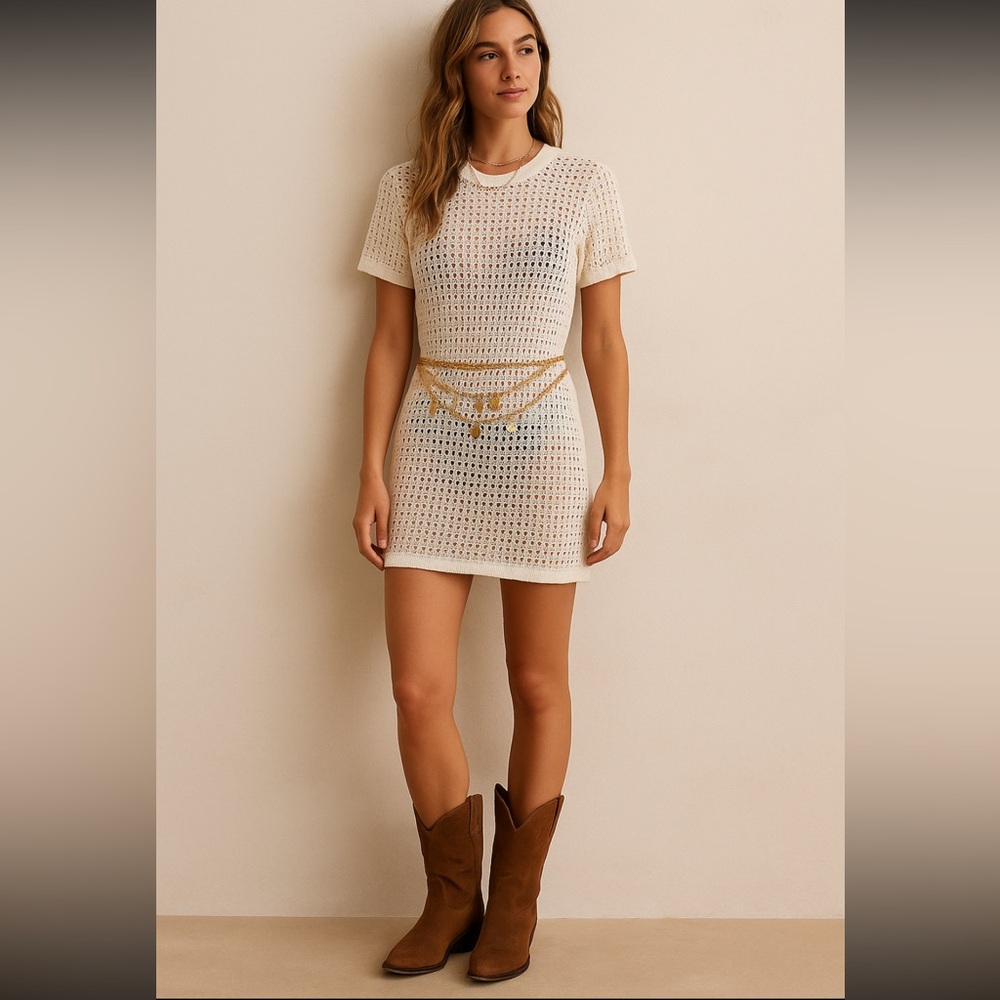 Crochet Midi dress or swim beach cover up